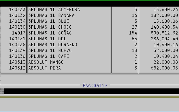 PEVENTAS, informe de ventas por artículo exportándose a Excel